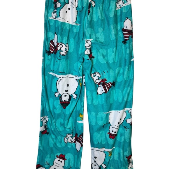 💥Peanuts Snowman Pajama Set - Teal and White Kids 6/6x - Picture 5 of 6